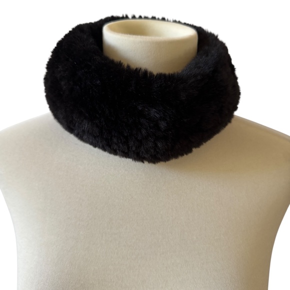 J MCLAUGHLIN TUNDRA HEADWEAR NECK WARMER BLACK FAUX FUR SOFT WINTER CHIC HOLIDAY - Picture 2 of 10